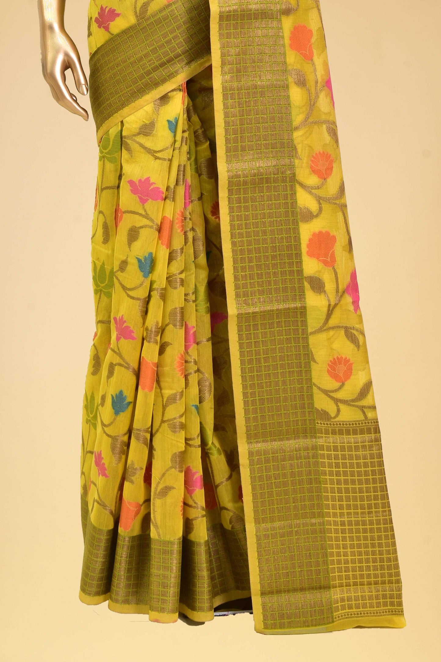 Art Cotton Cutwork Saree