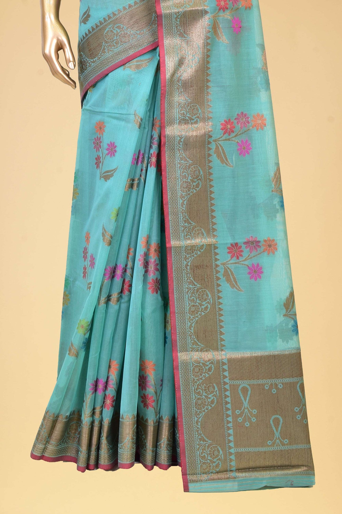 Art Cotton Cutwork Saree