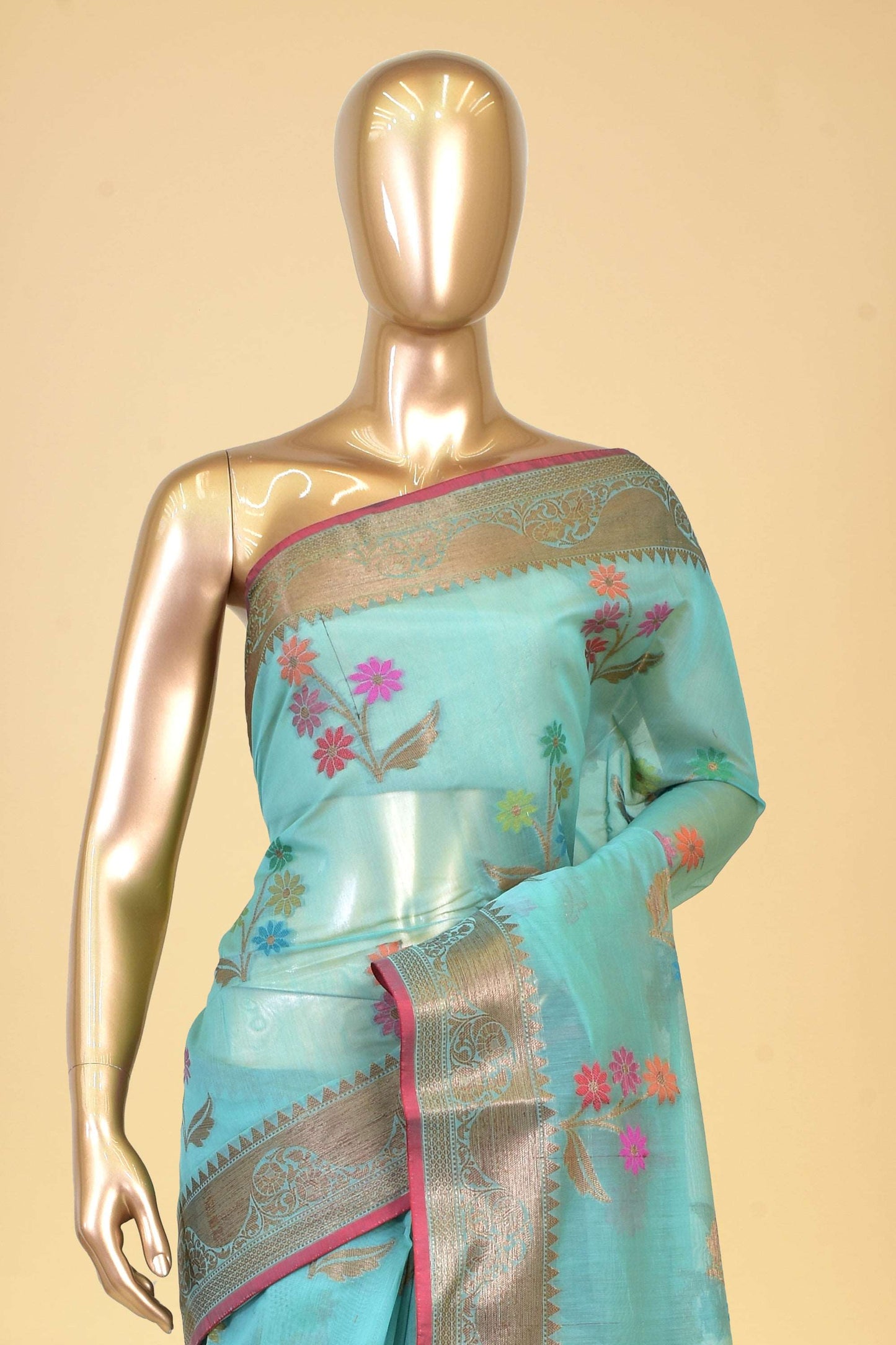 Art Cotton Cutwork Saree