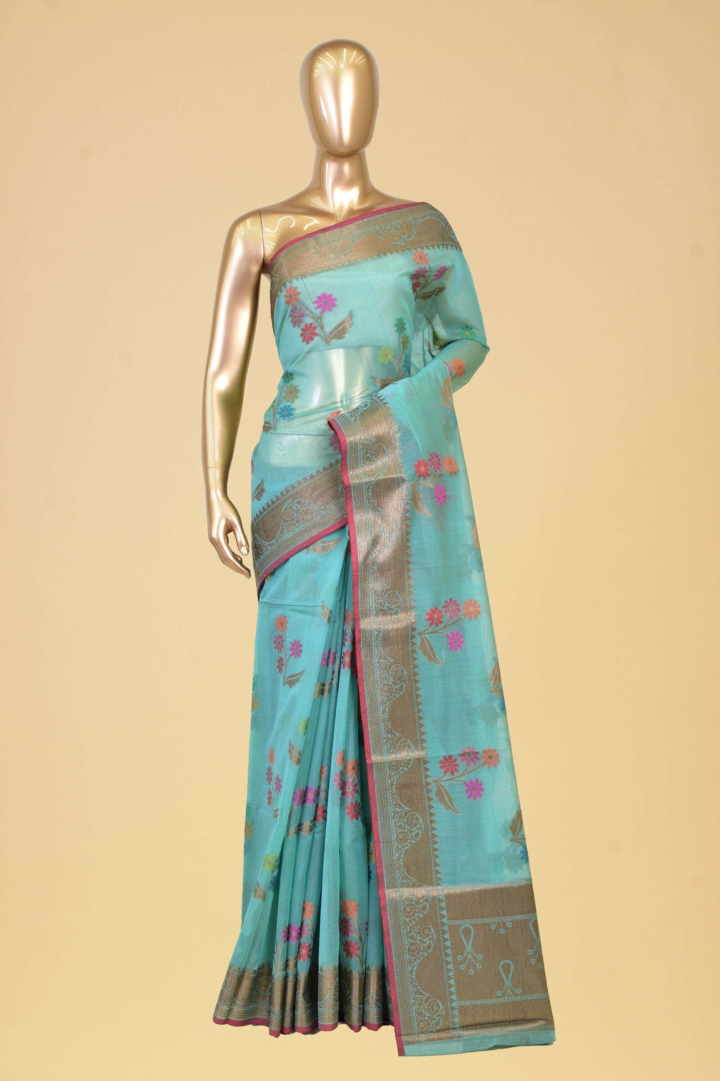Art Cotton Cutwork Saree