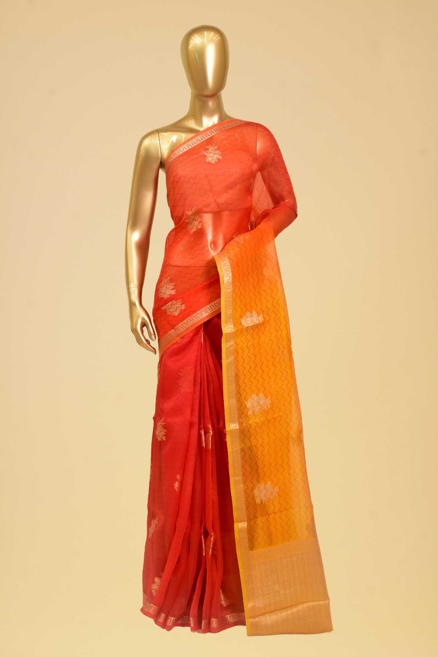 Kora Cutwork Saree