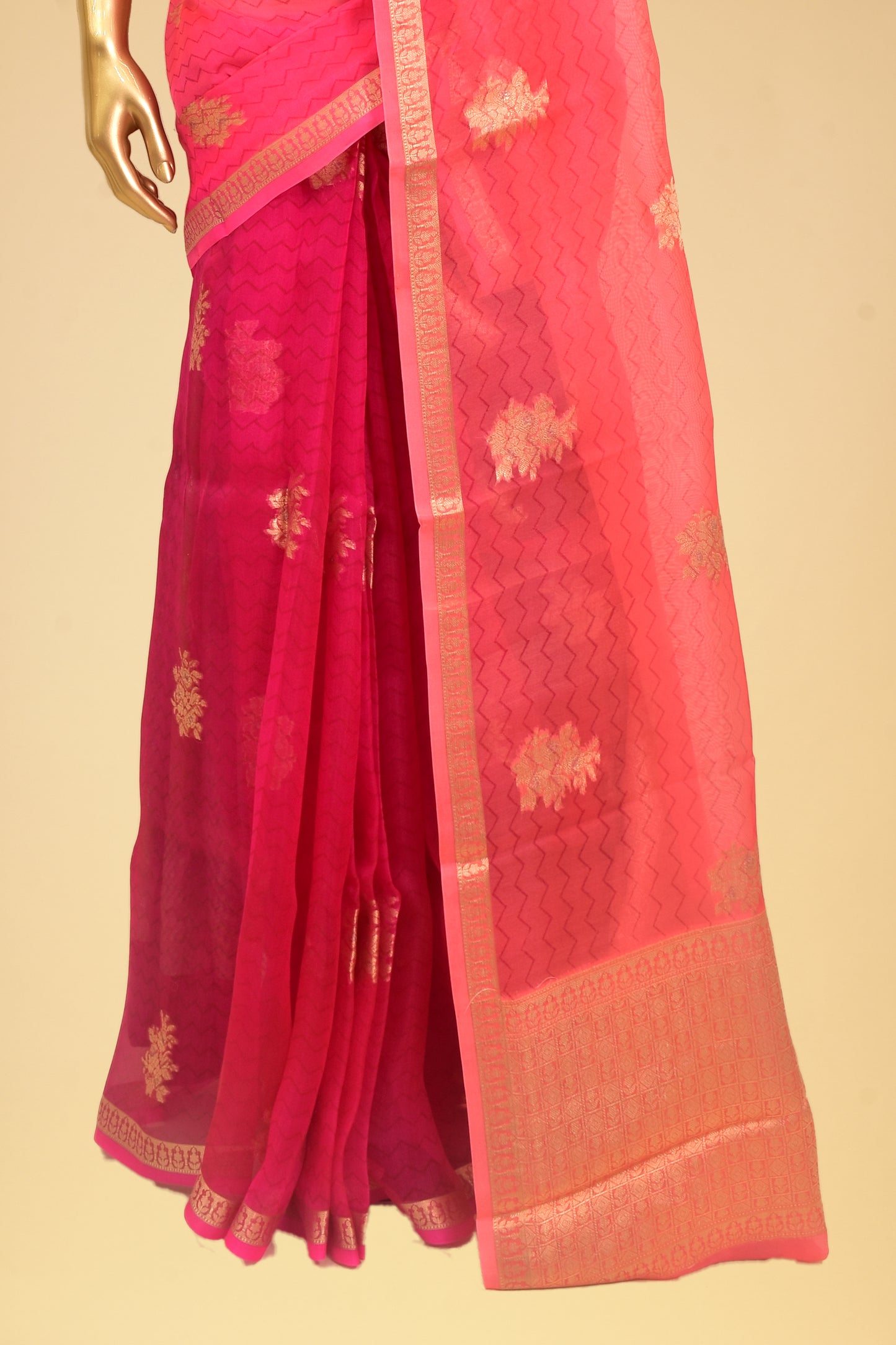 Kora Cutwork Saree