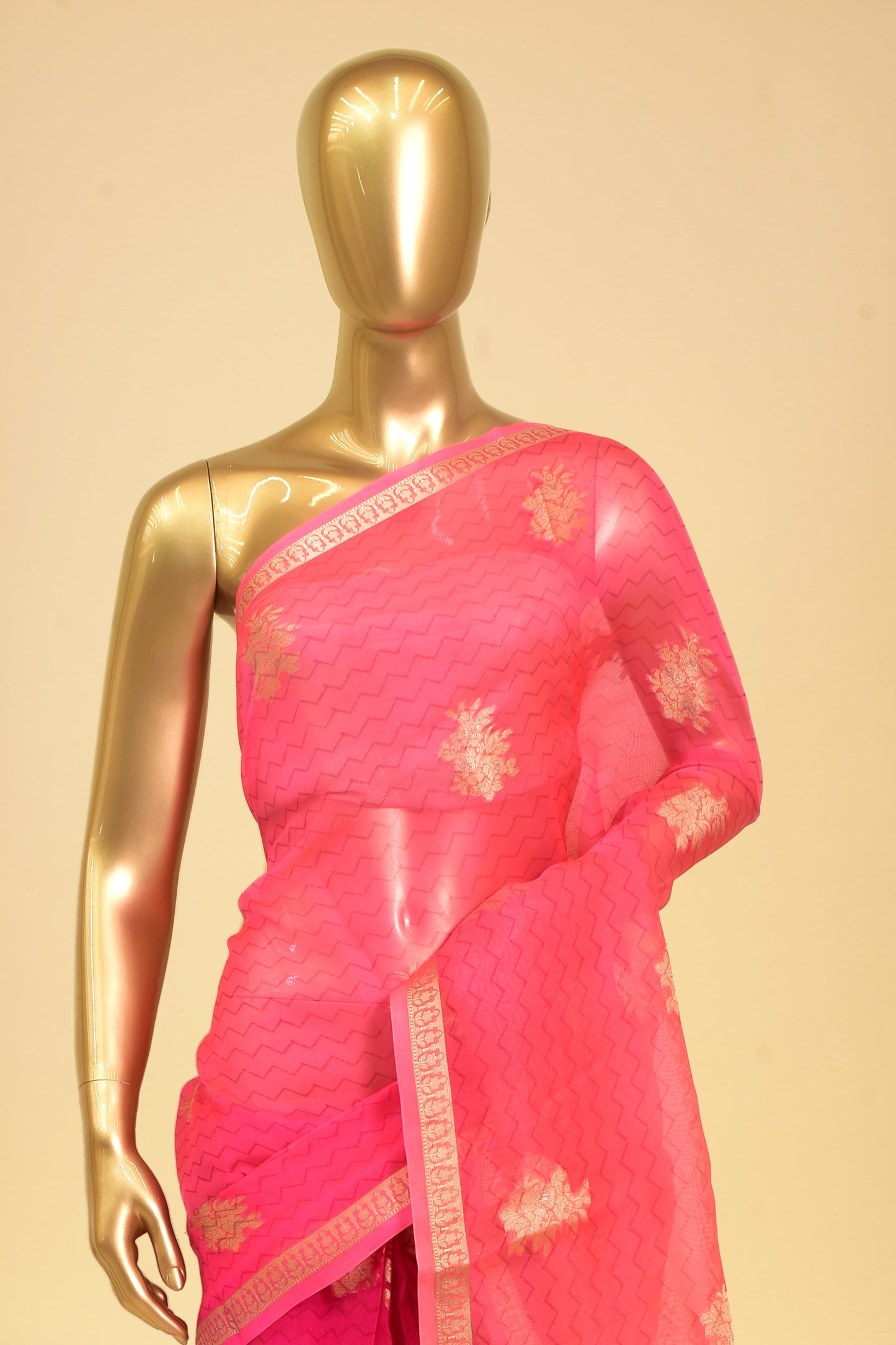 Kora Cutwork Saree