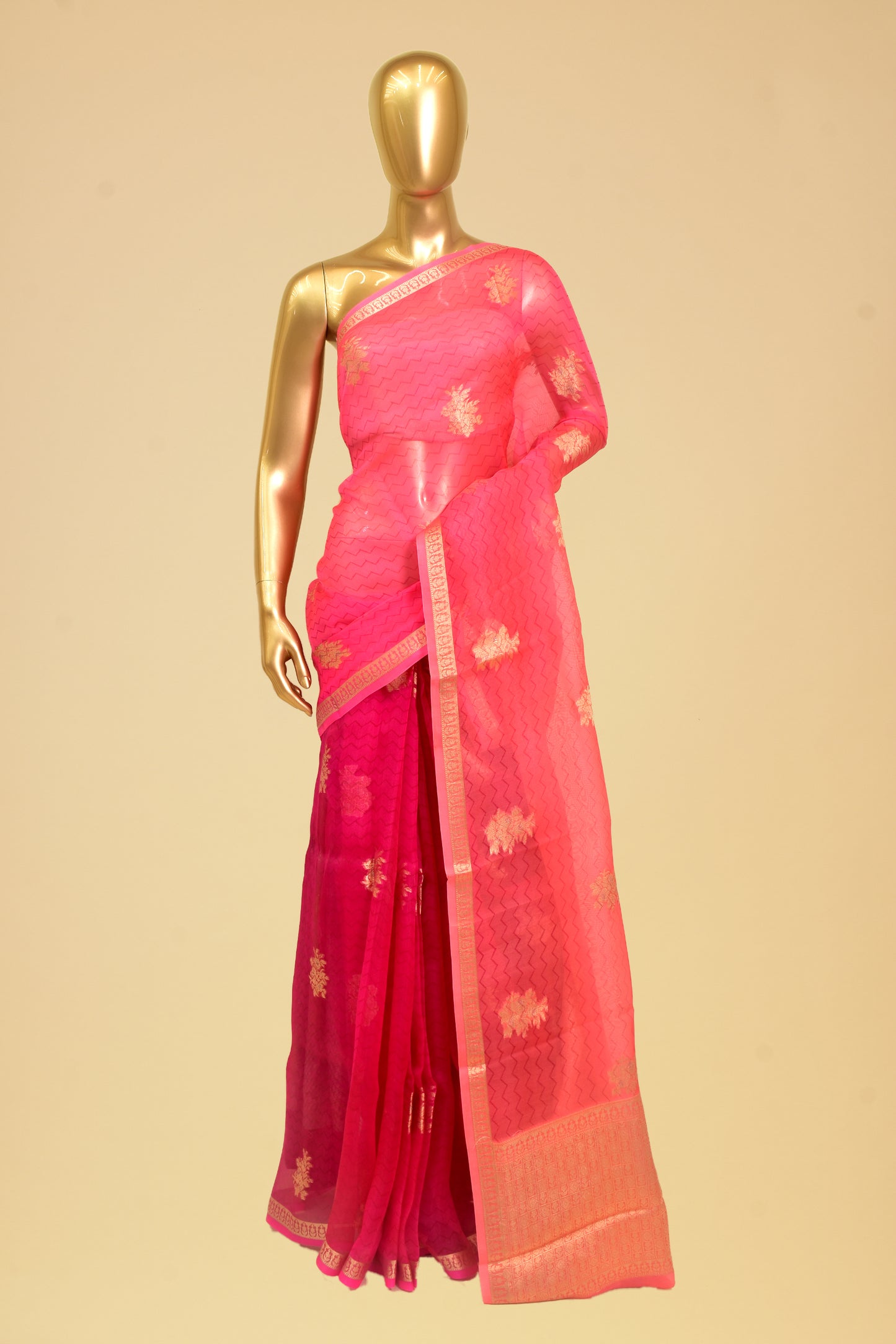 Kora Cutwork Saree