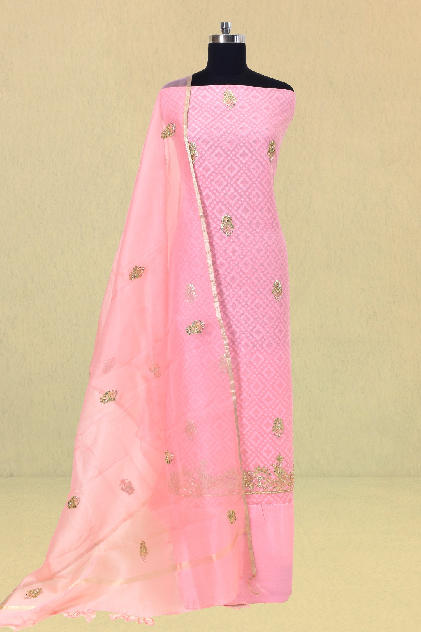 Handwoven Cotton Cutwork Suit