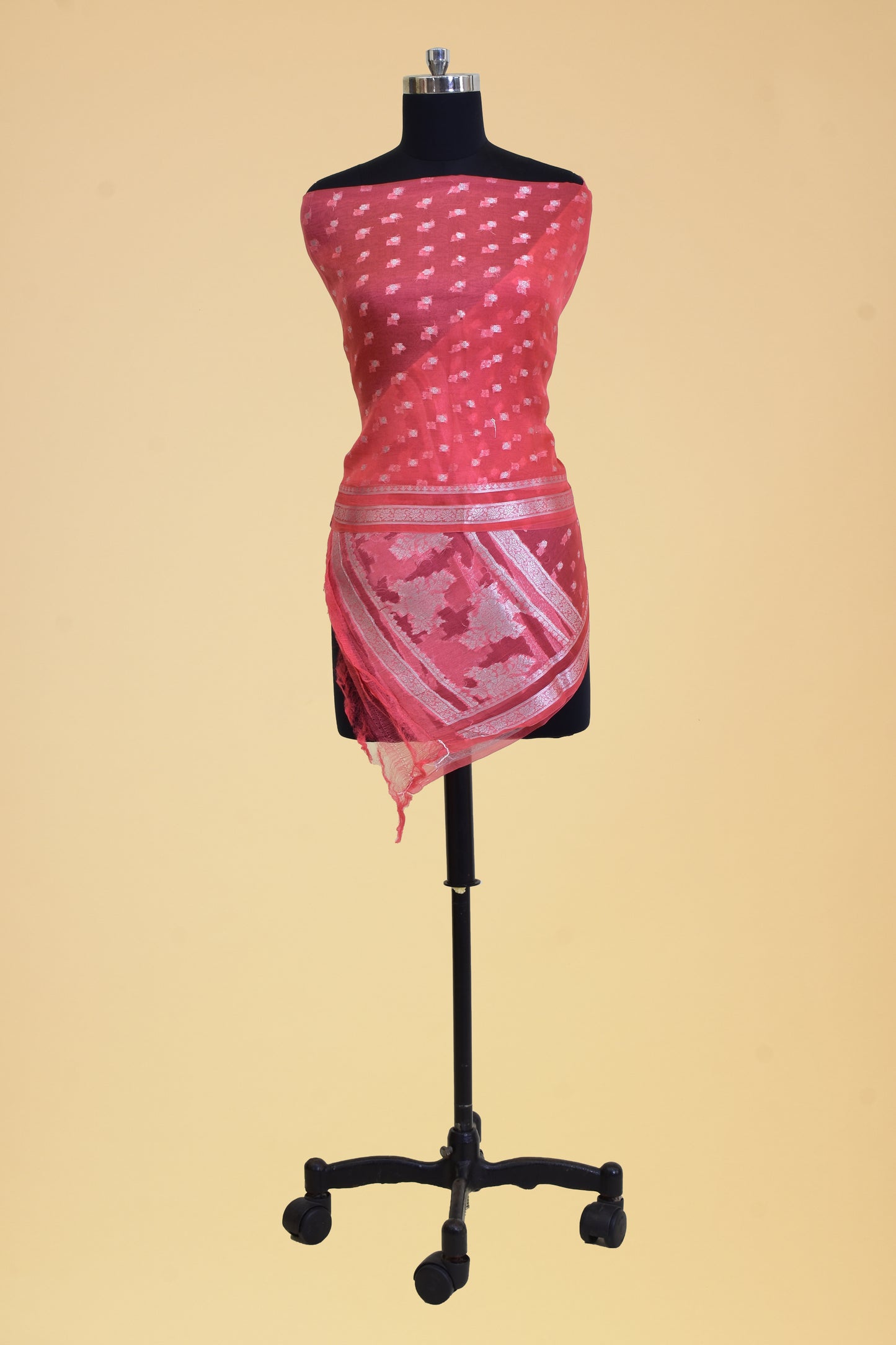 Pure Kora Silk Banarasi Handloom Cutwork Dupatta