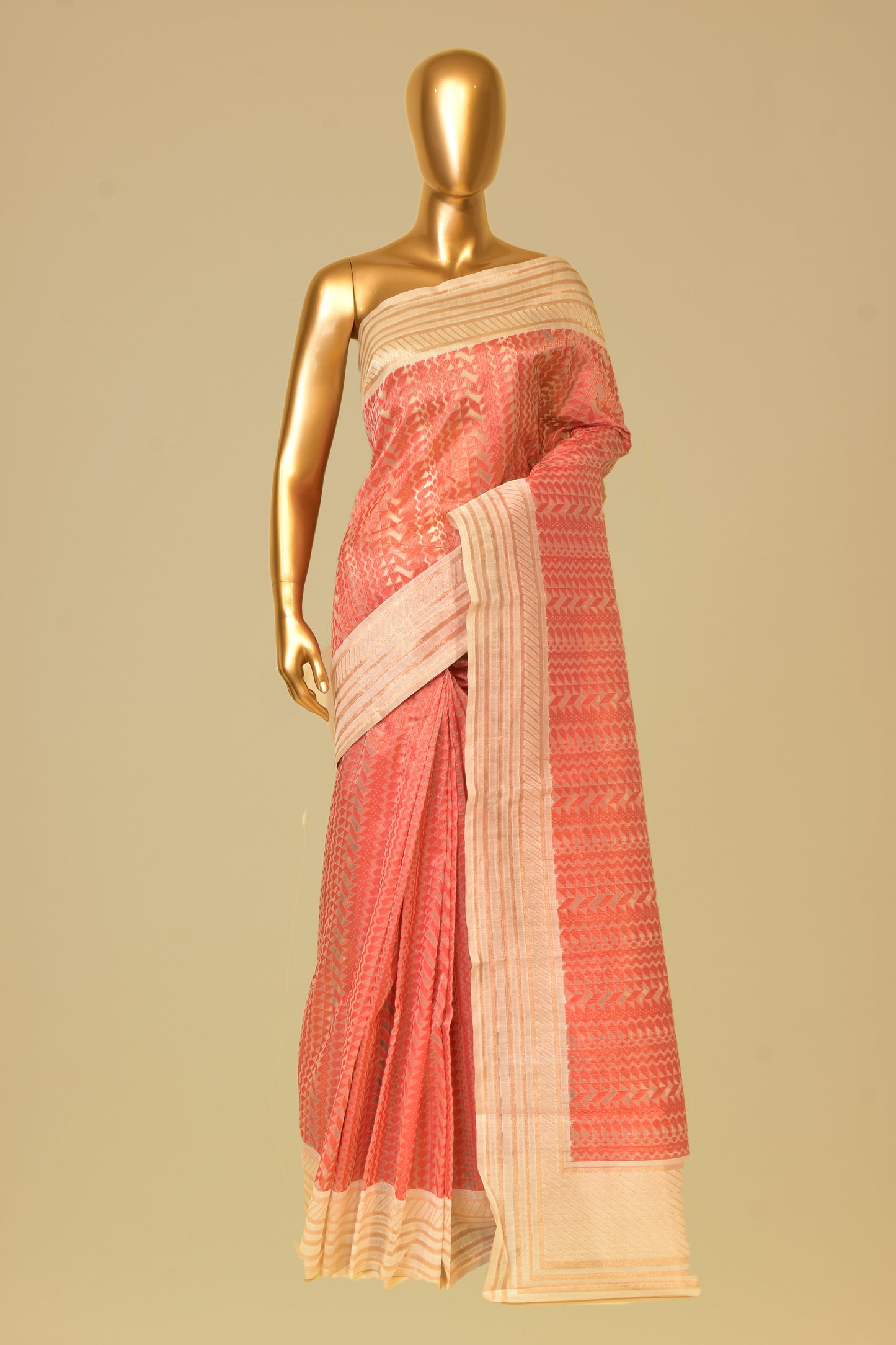 Kora Cutwork Saree