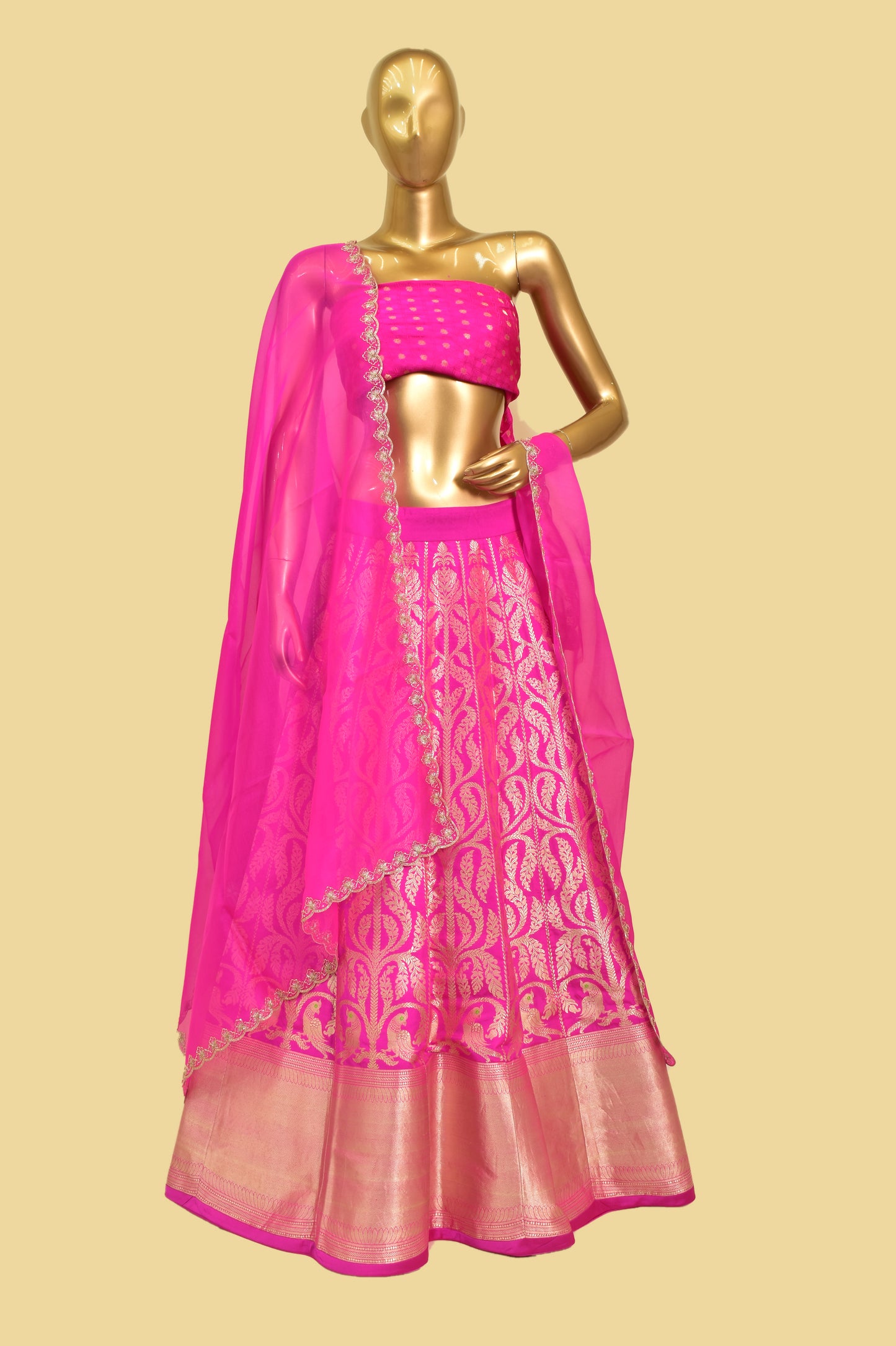 Banarasi Silk Kadwa Jangla Lehenga