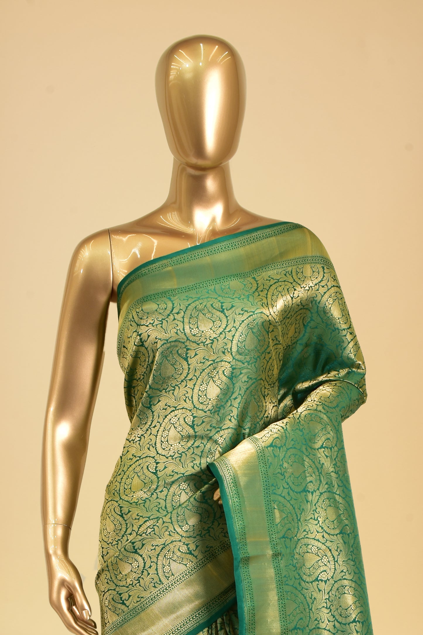 Handwoven Satin Emboss-Brocade Saree