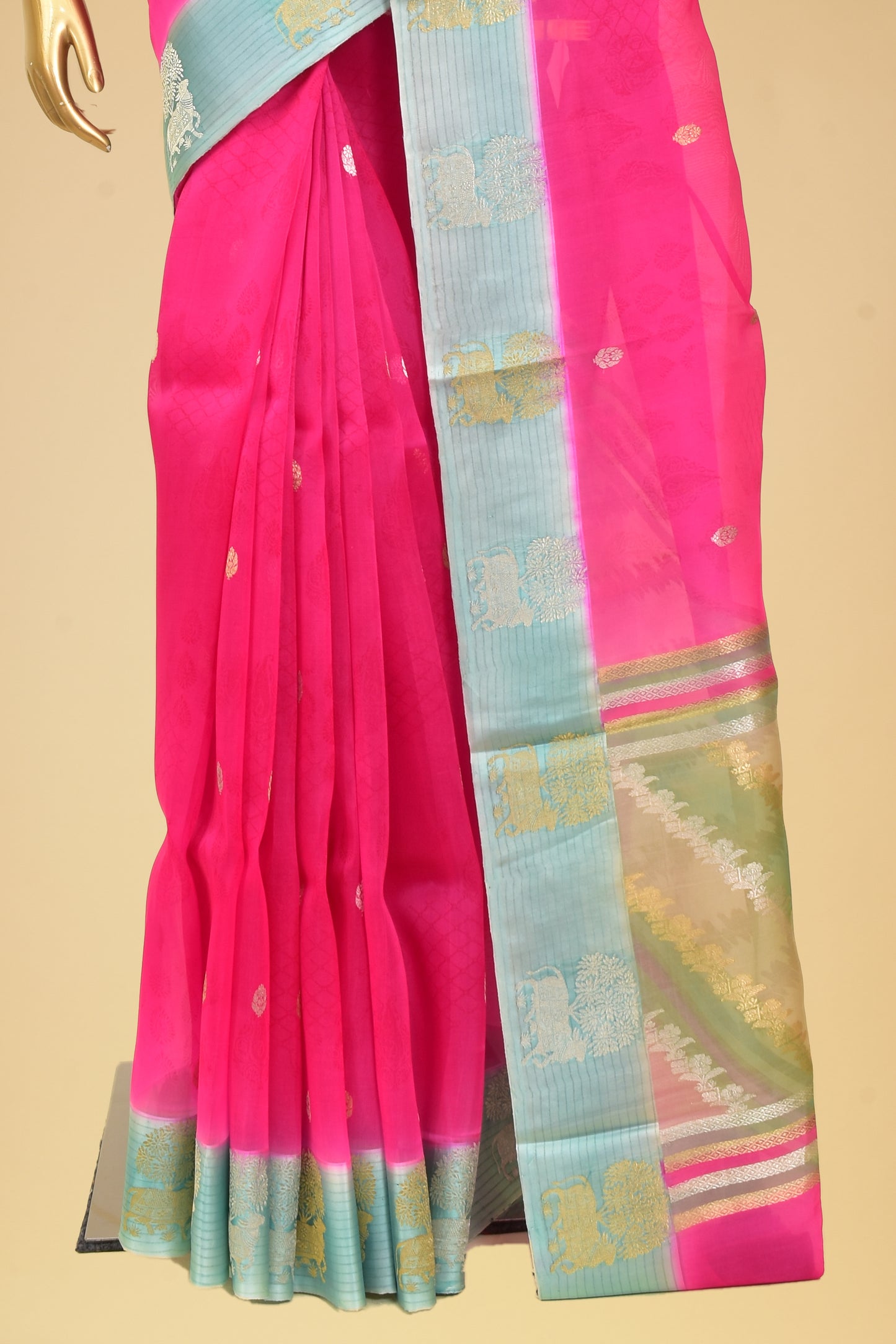 Kora Kadwa Booti Saree
