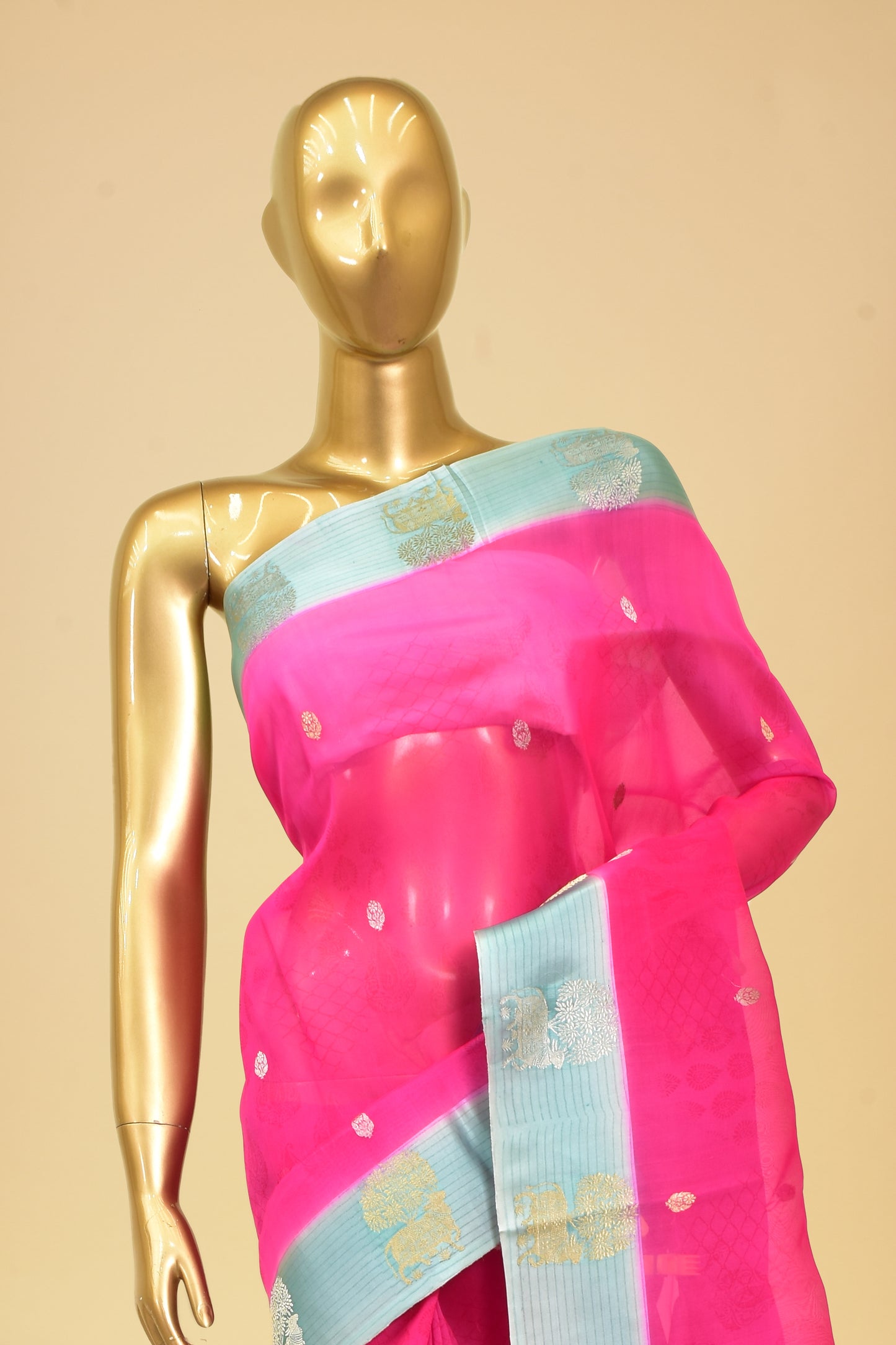 Kora Kadwa Booti Saree