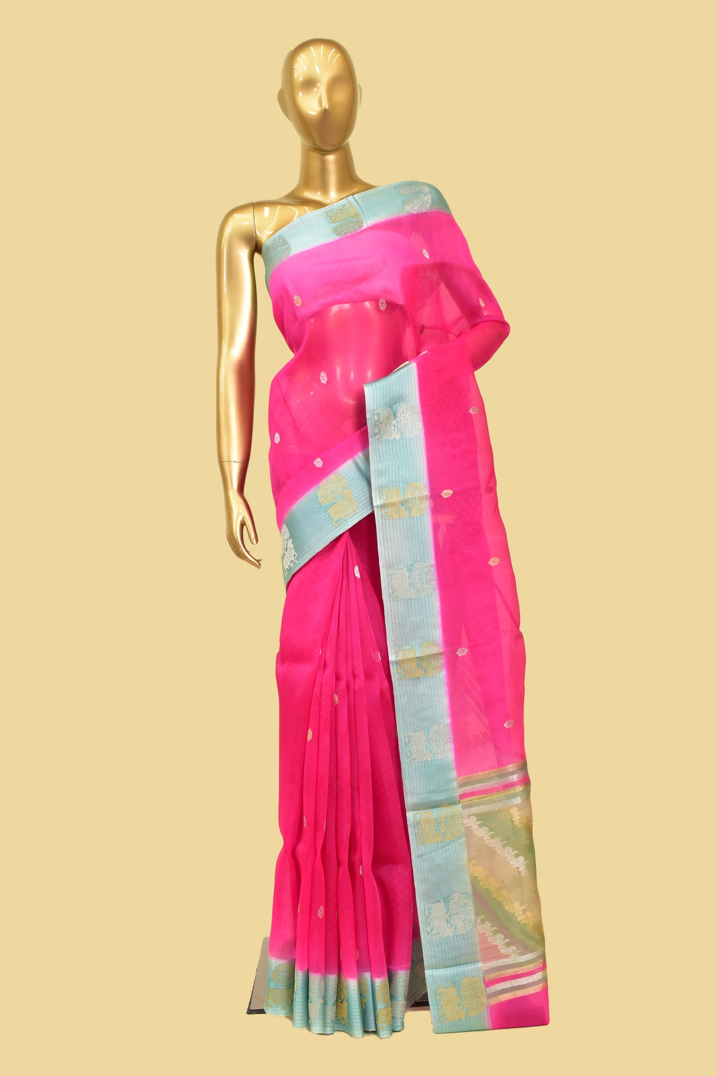 Kora Kadwa Booti Saree