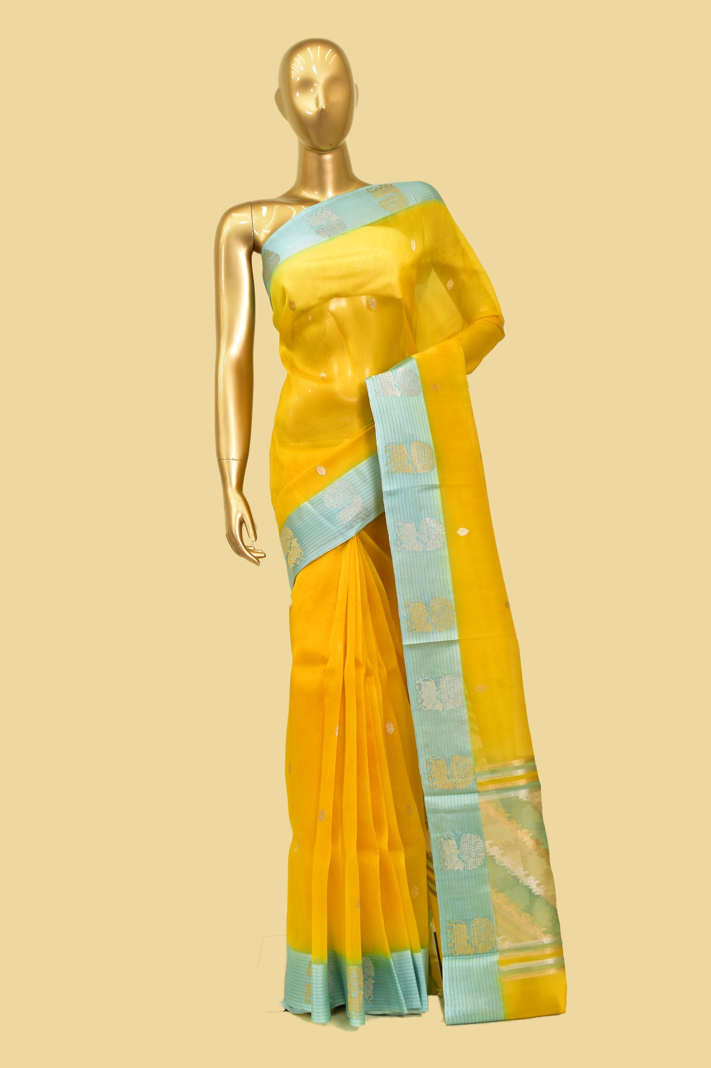 Kora Kadwa Booti Saree