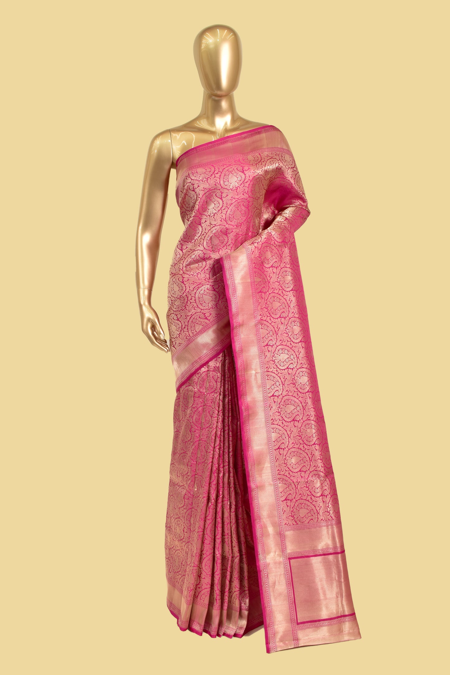 Handwoven Satin Emboss-Brocade Saree