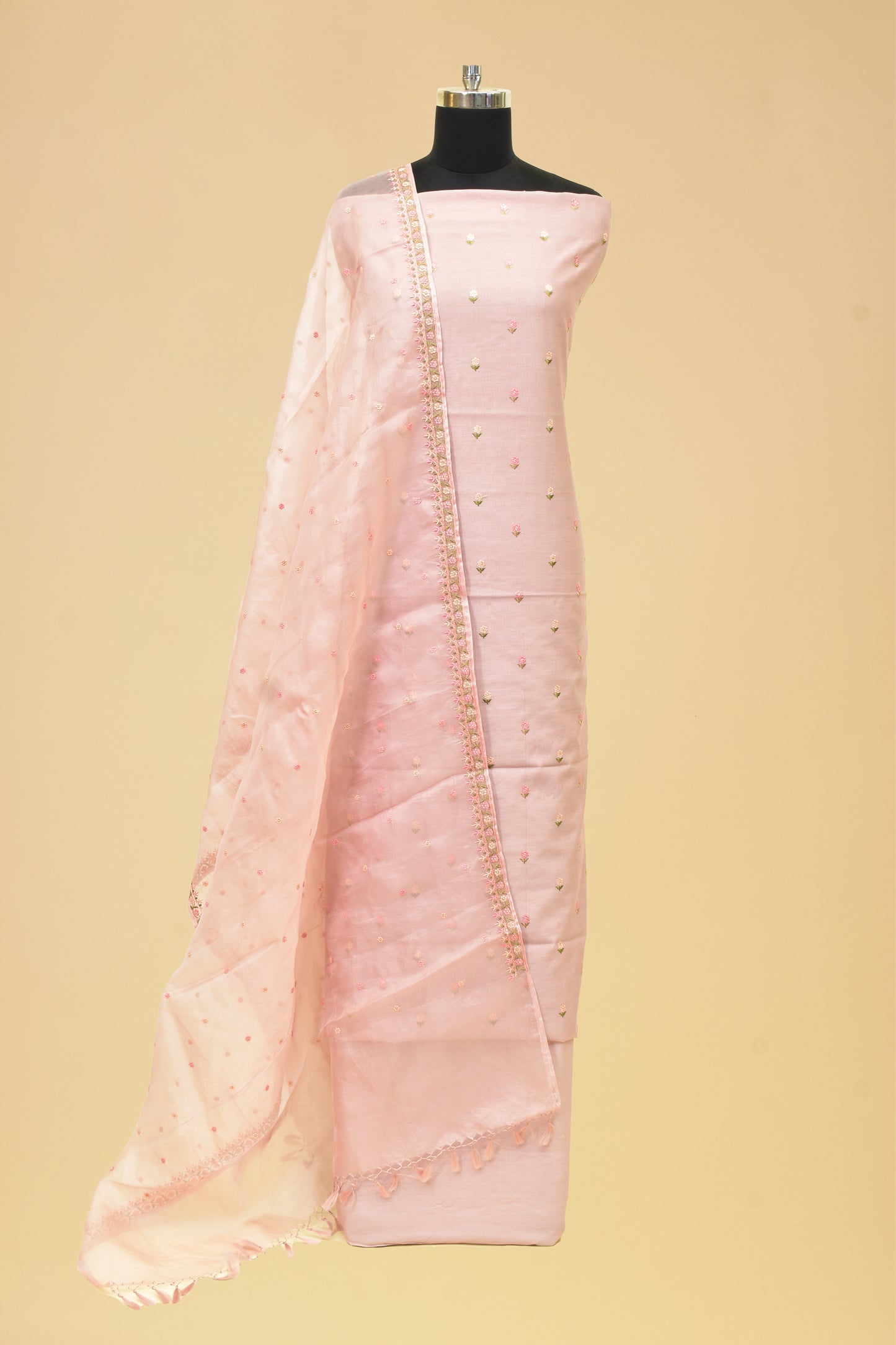 Embroidered Chanderi Cotton Suit