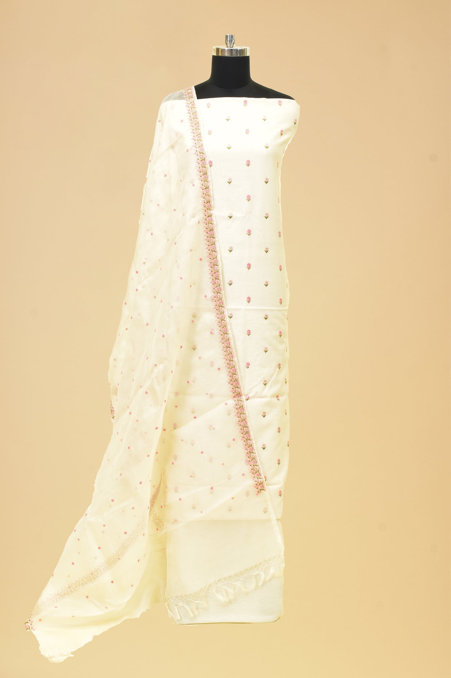 Embroidered Chanderi Cotton Suit