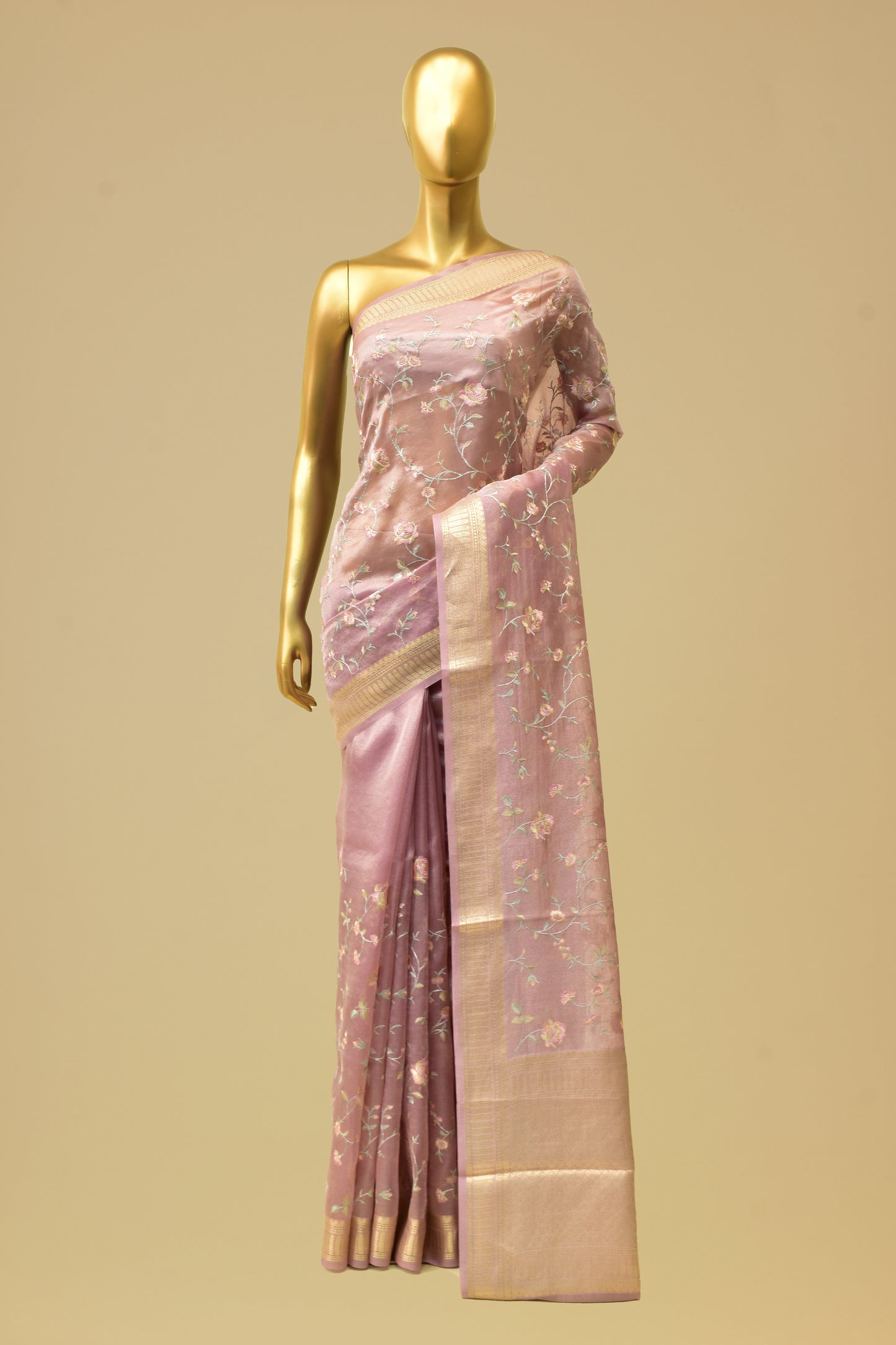 Handwoven Tissue Embroidery Saree
