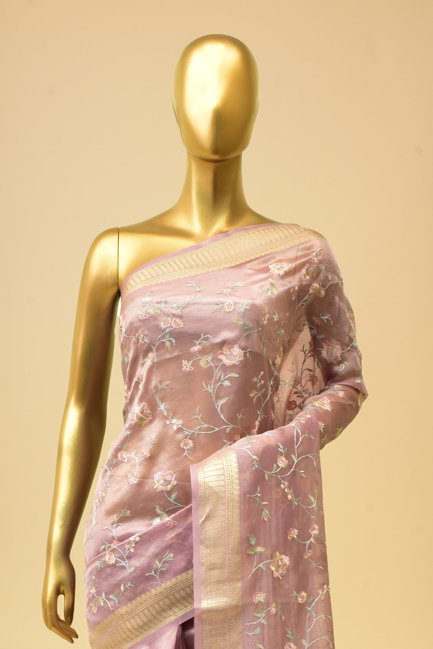 Handwoven Tissue Embroidery Saree