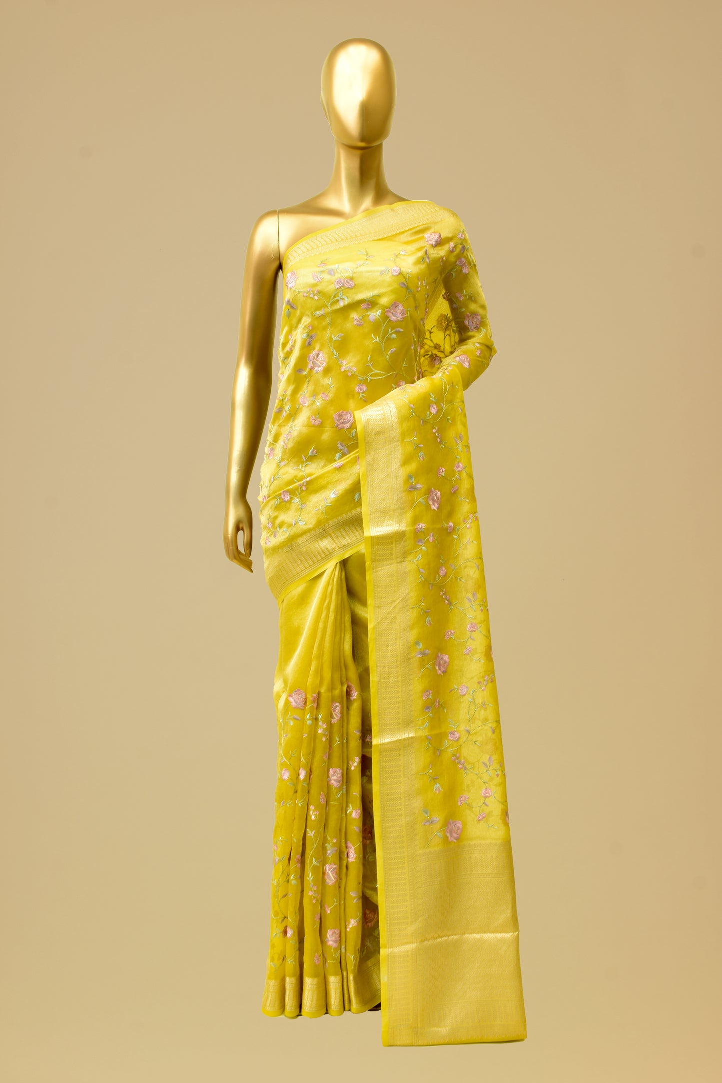 Handwoven Tissue Embroidery Saree