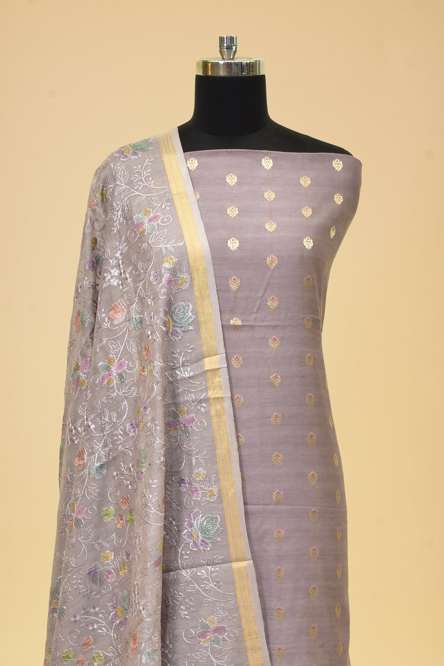 Handwoven Cotton Cutwork Suit