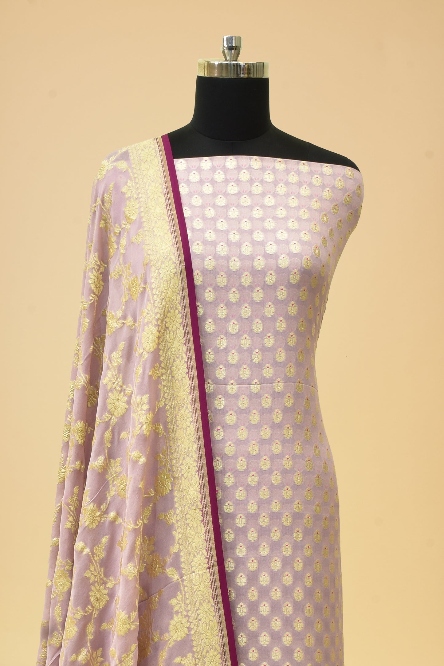 Handwoven Chiffon Silk Cutwork Suit