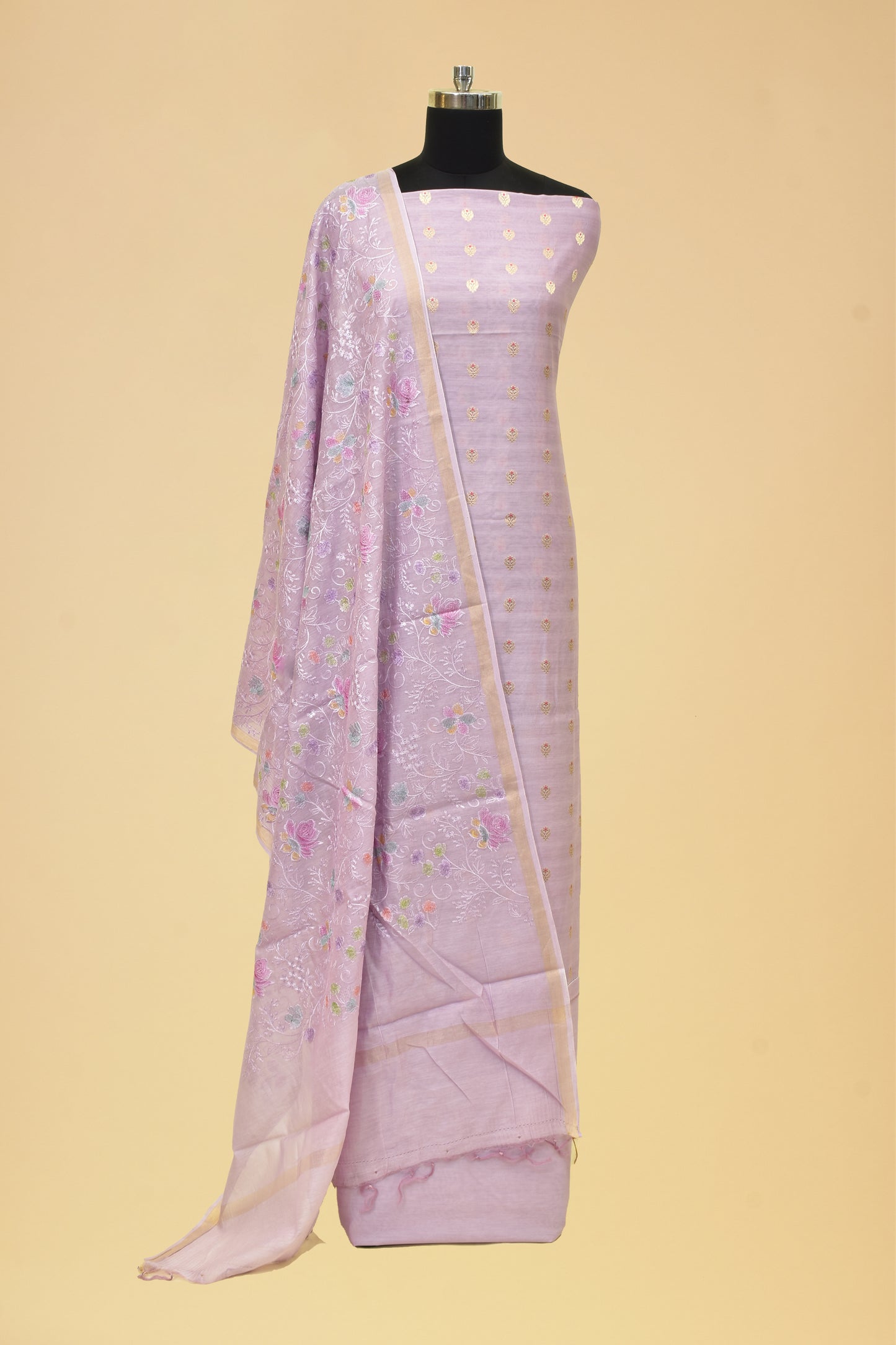 Handwoven Cotton Cutwork Suit