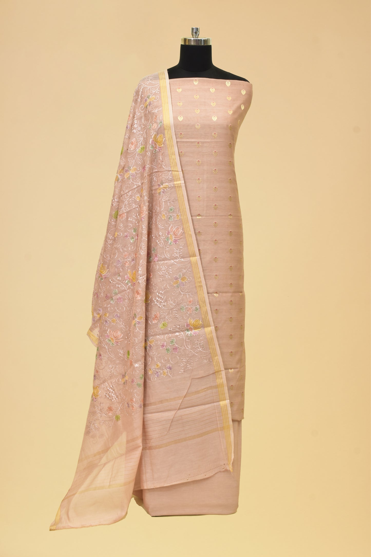 Handwoven Cotton Cutwork Suit