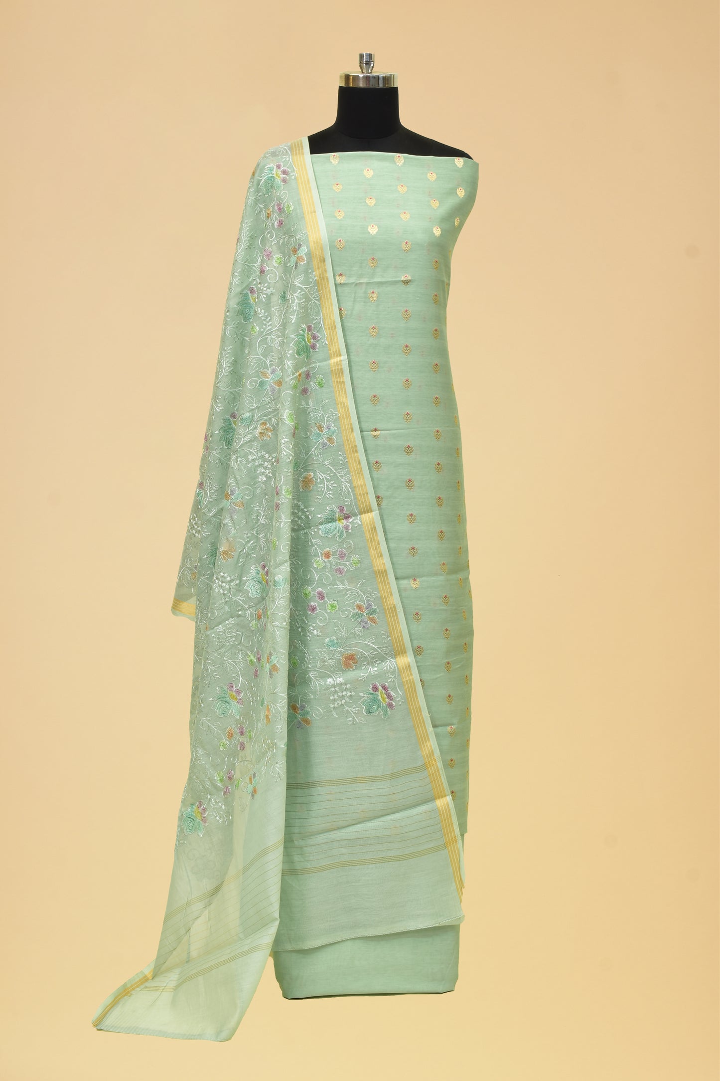 Handwoven Cotton Cutwork Suit