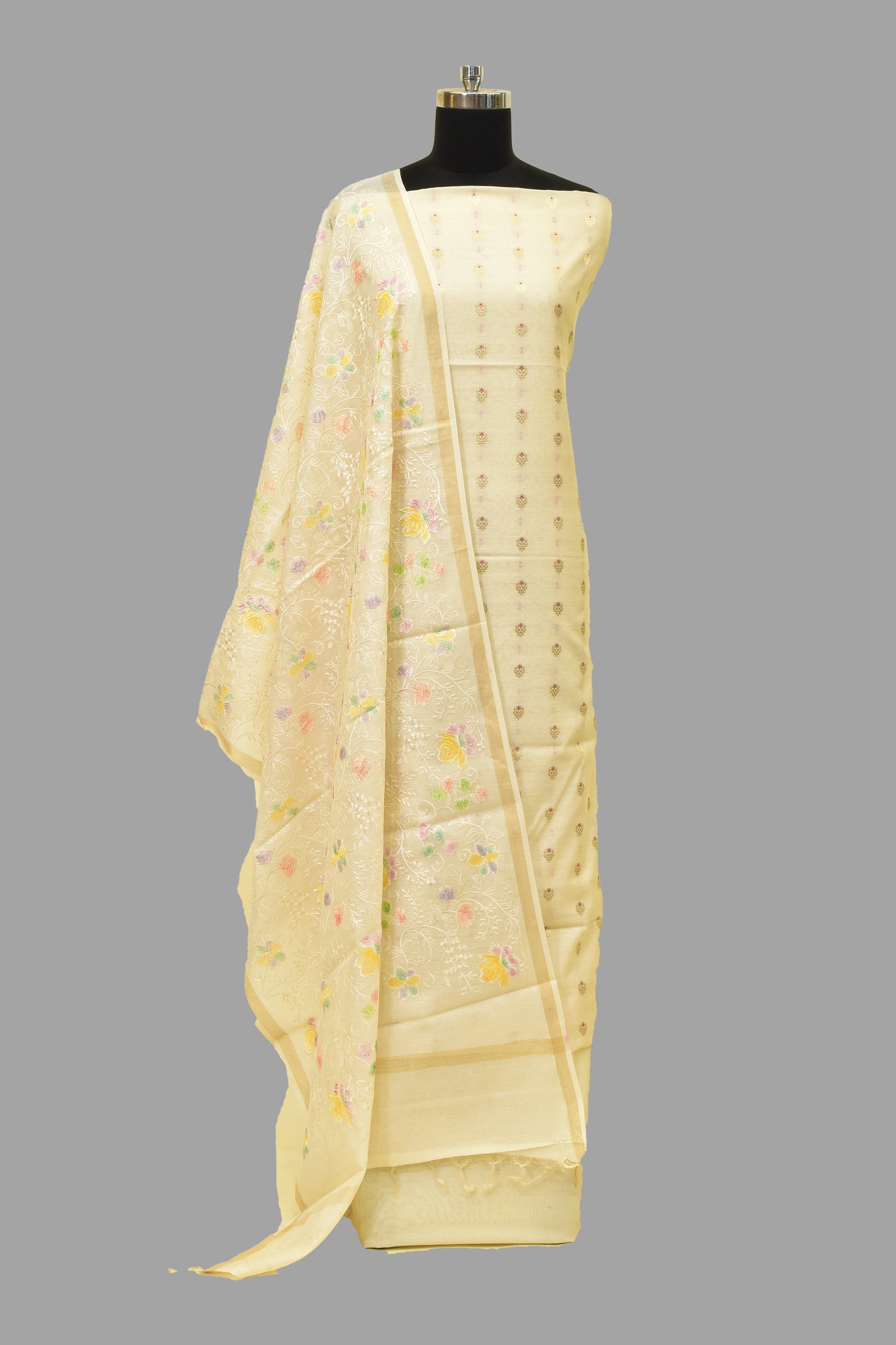 Handwoven Cotton Cutwork Suit