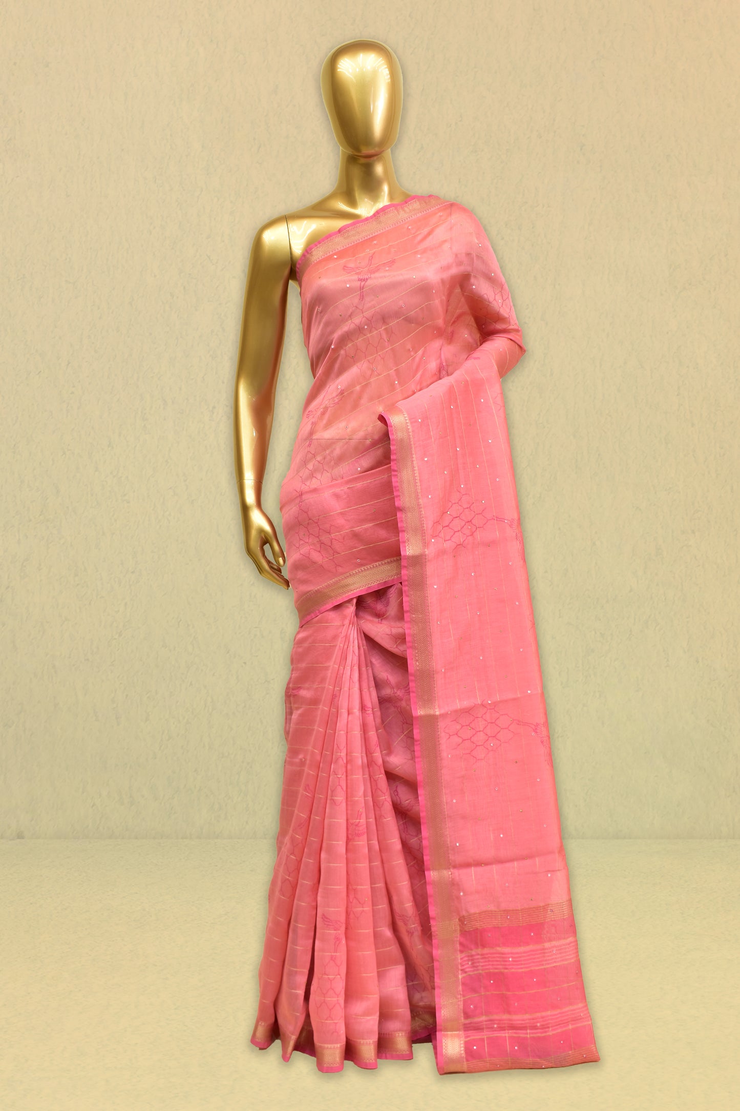Cotton Printed Embroidery Saree