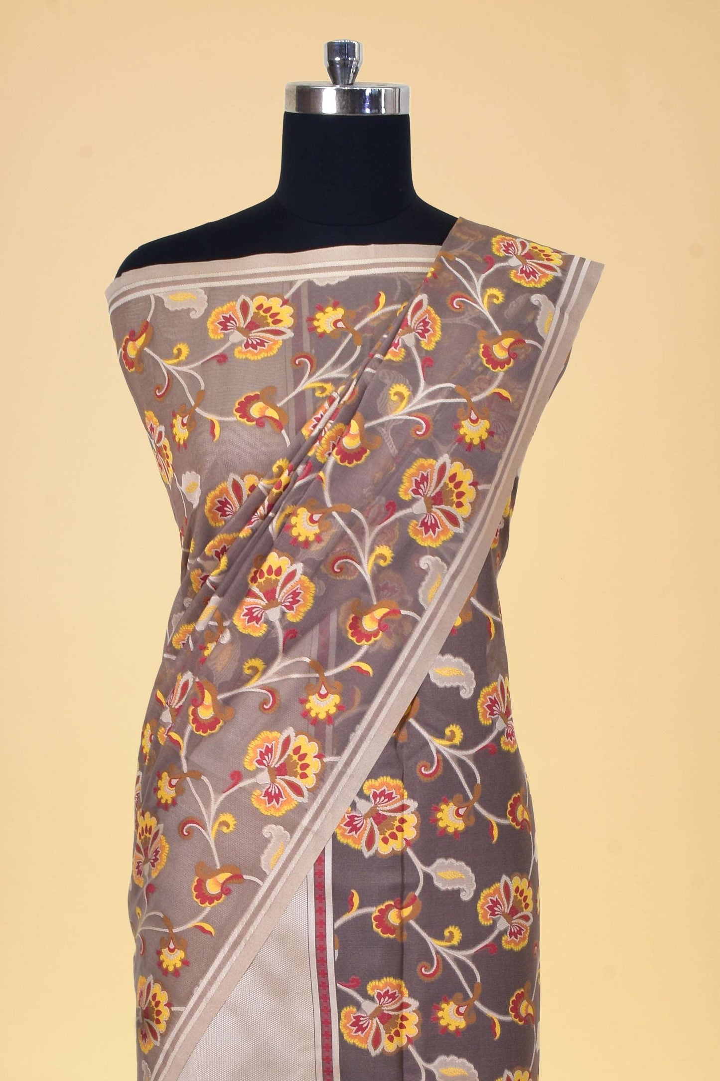 Art Cotton Banarasi Handloom Cutwork Dupatta