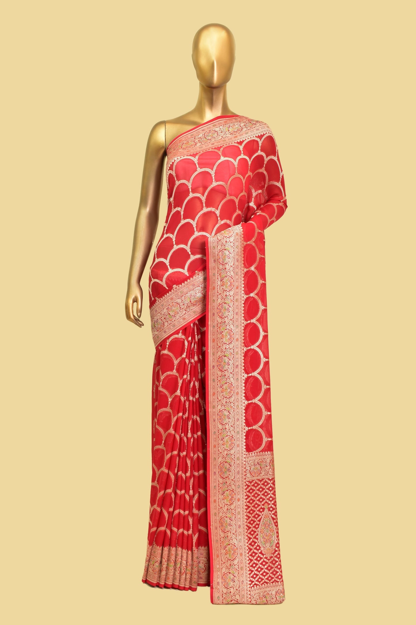Handwoven Chiffon Cutwork Saree