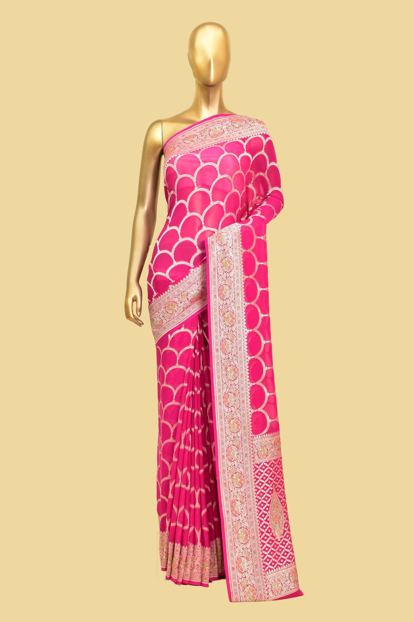 Handwoven Chiffon Cutwork Saree