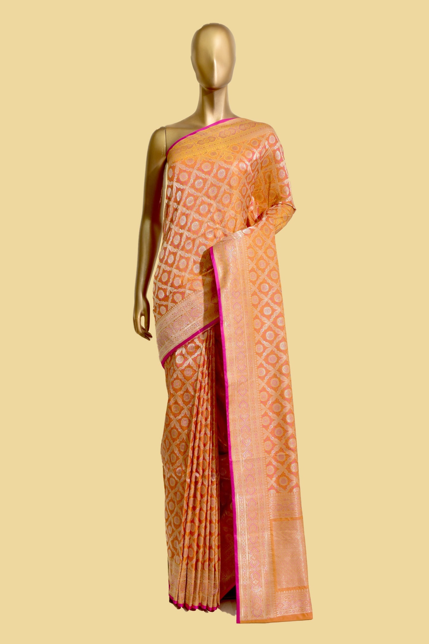 Handwoven Satin Tanchoi Saree