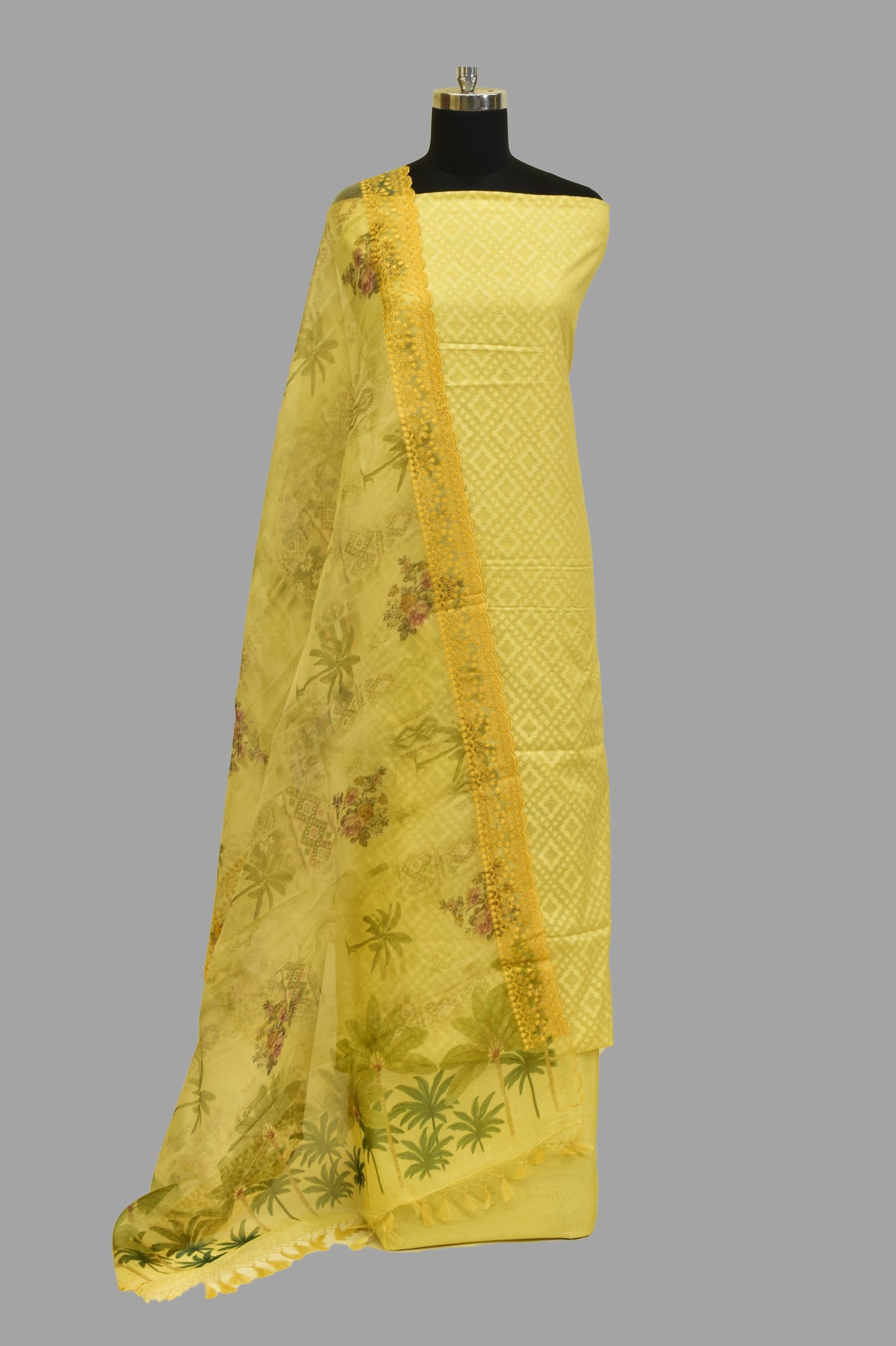 Art Cotton Cutwork Suit