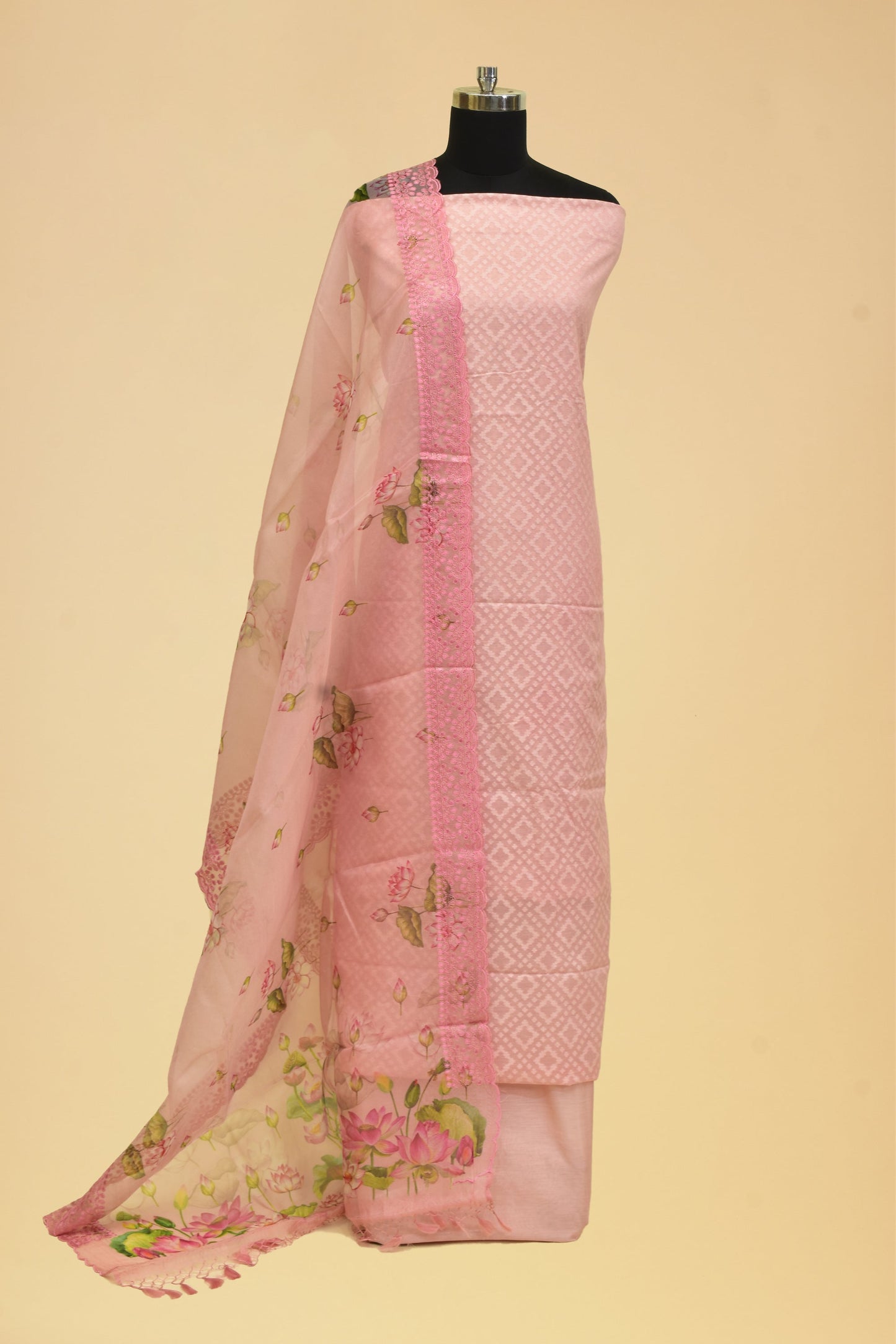 Art Cotton Cutwork Suit