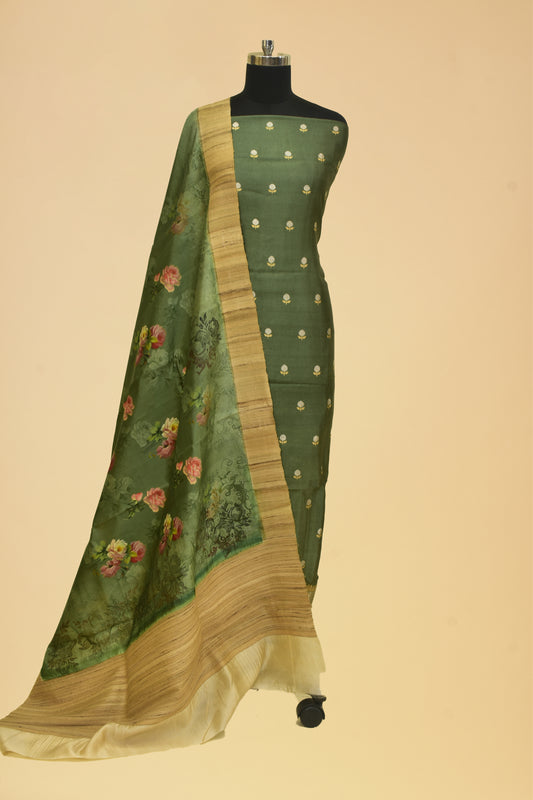 Handwoven Silk Printed Suit