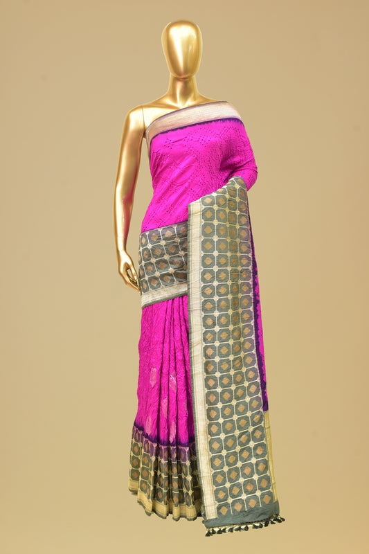 Banarasi Silk Bhandej Saree