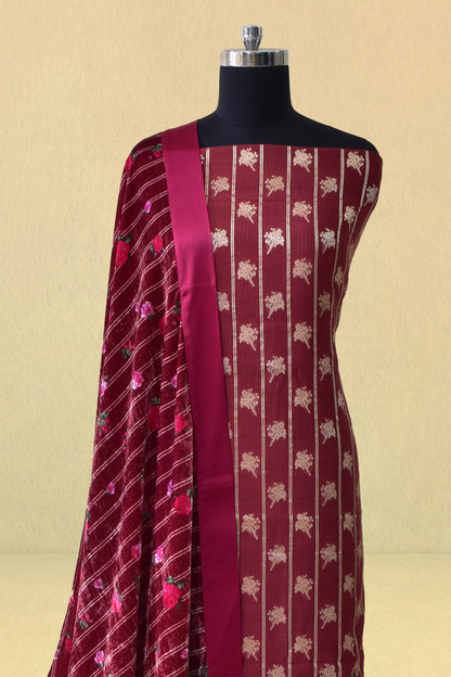 Handwoven Silk Printed Suit