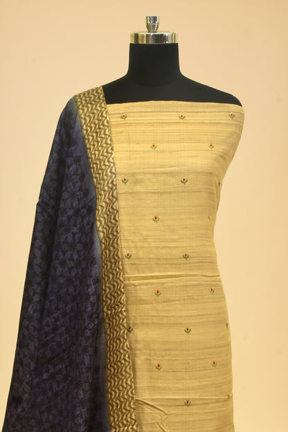 Handwoven Tusser Embroidery Suit