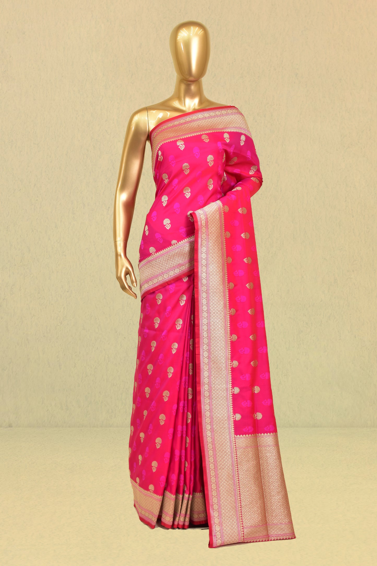 Satin Cutwork Booti Saree