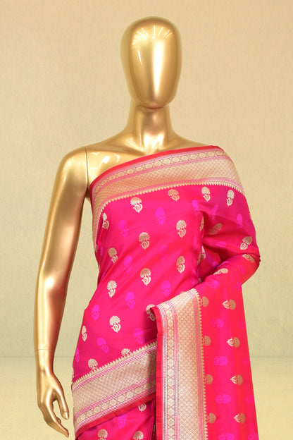 Satin Cutwork Booti Saree