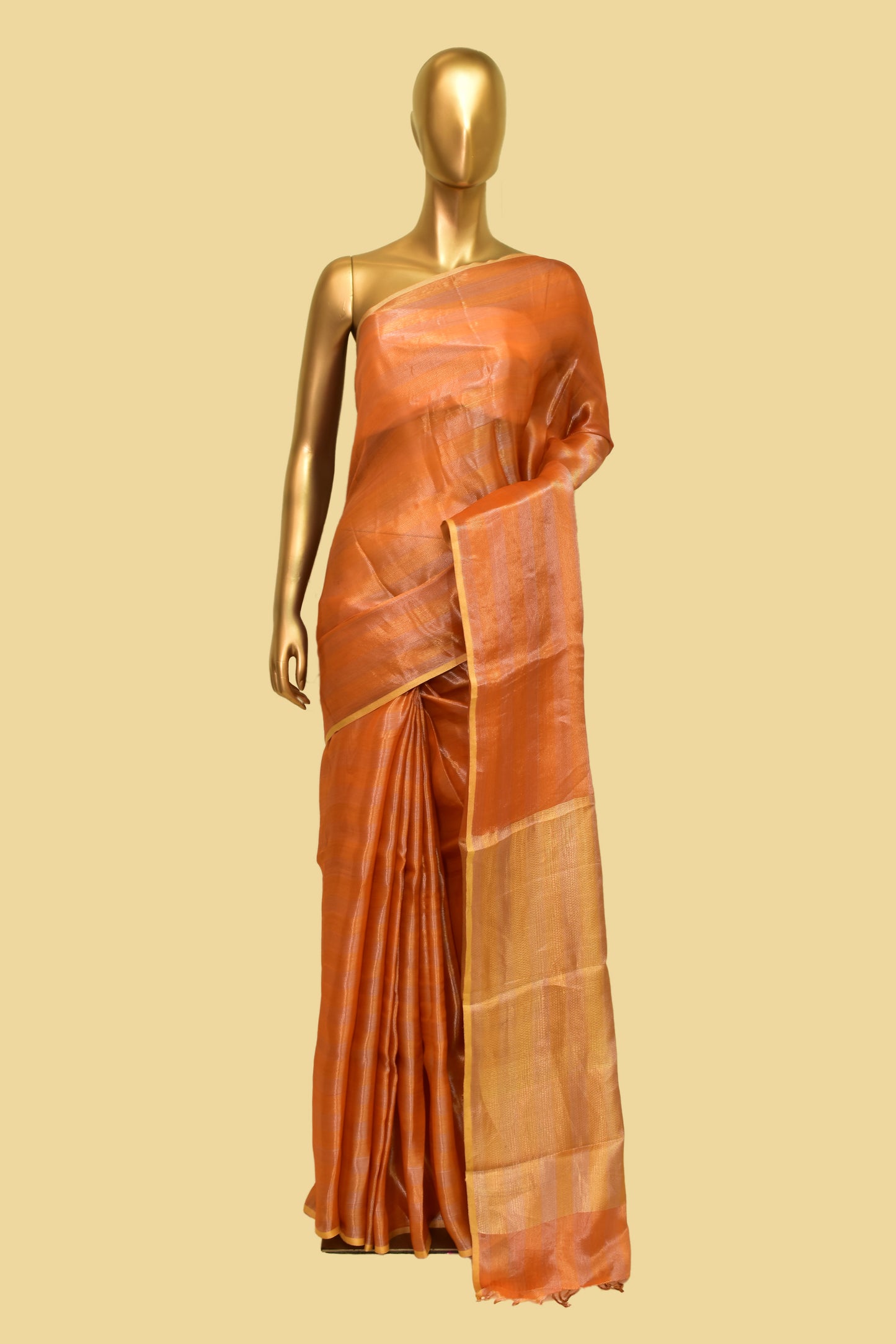 Handwoven Tissue Plain Saree