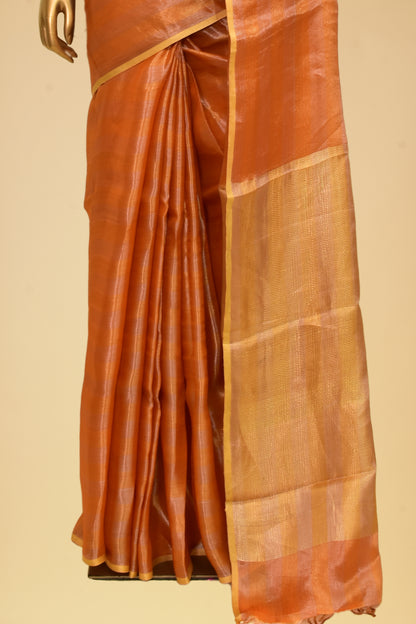 Handwoven Tissue Plain Saree