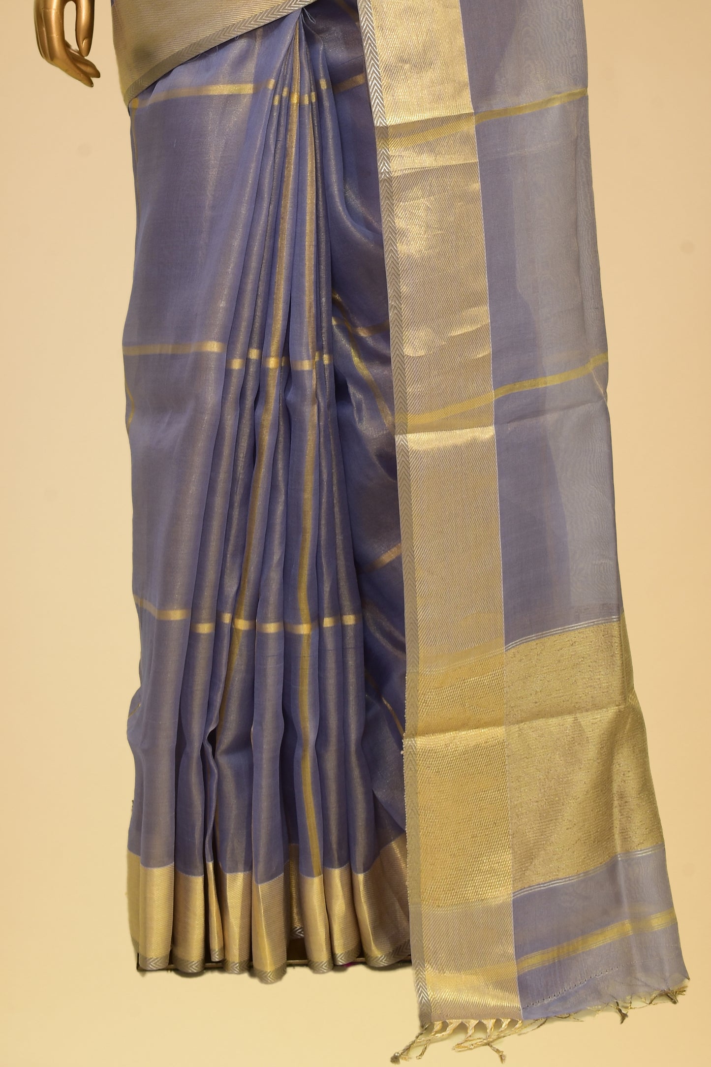 Handwoven Tissue Plain Saree