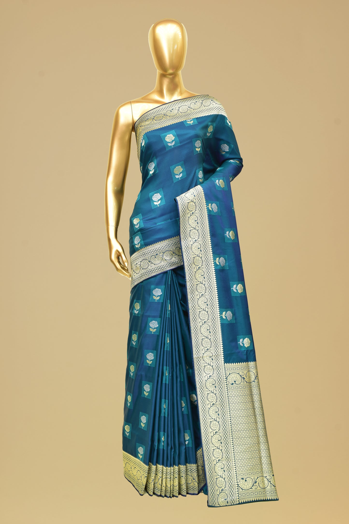 Satin Cutwork Saree