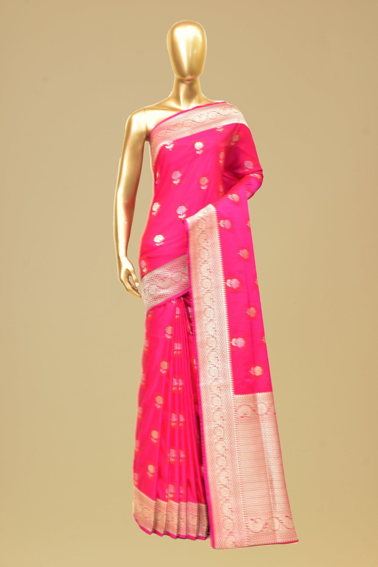 Satin Cutwork Saree