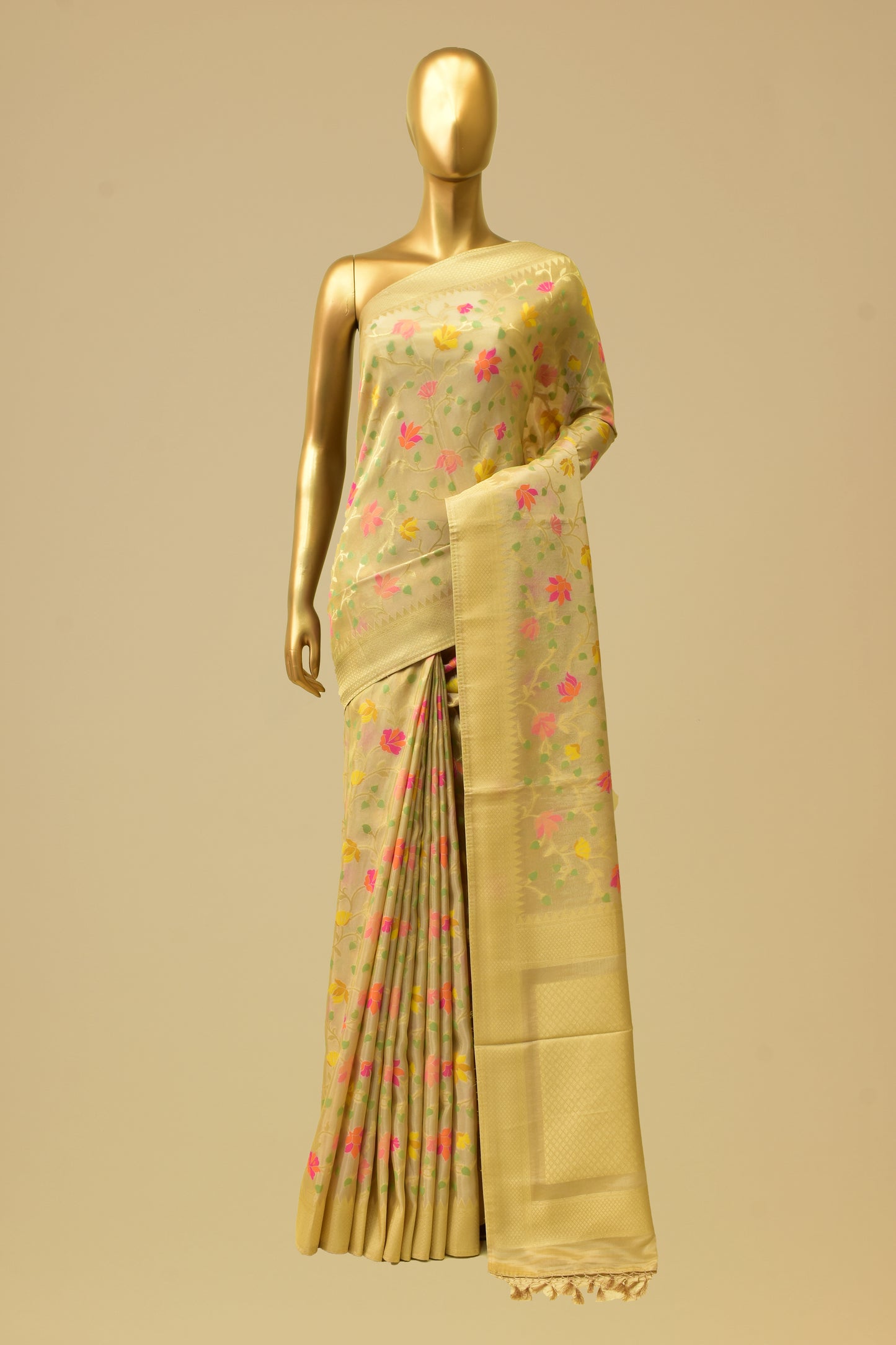 Tissue Cutwork Saree