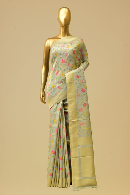 Tissue Cutwork Saree