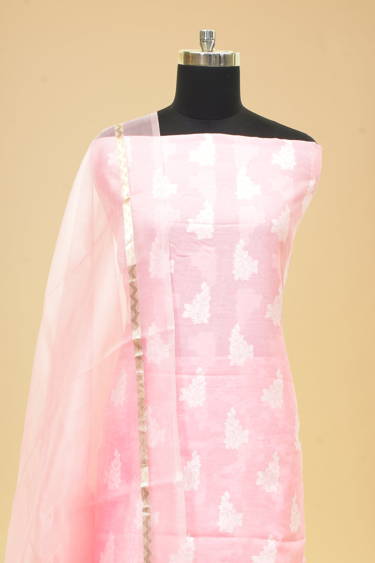 Handwoven Cotton Cutwork Suit